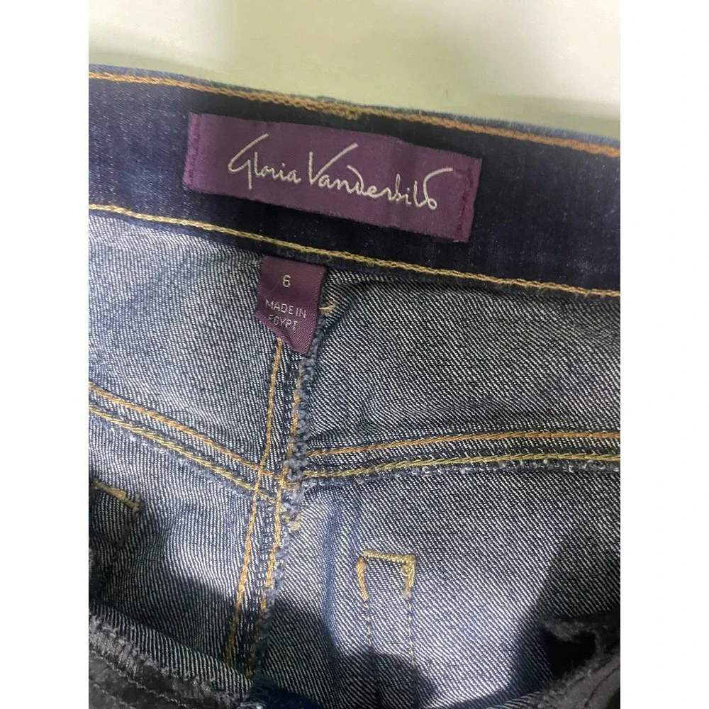 Gloria Vanderbilt Amanda High Rise Straight Leg Jeans Blue Indigo Womens Size 6